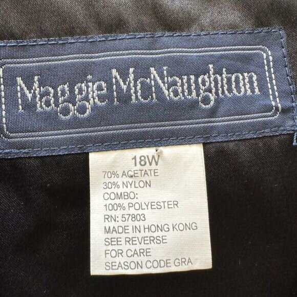 Vintage Black Velour Glitter Jacket Size 18W Maggie McNaughton Evening Party - Picture 6 of 6
